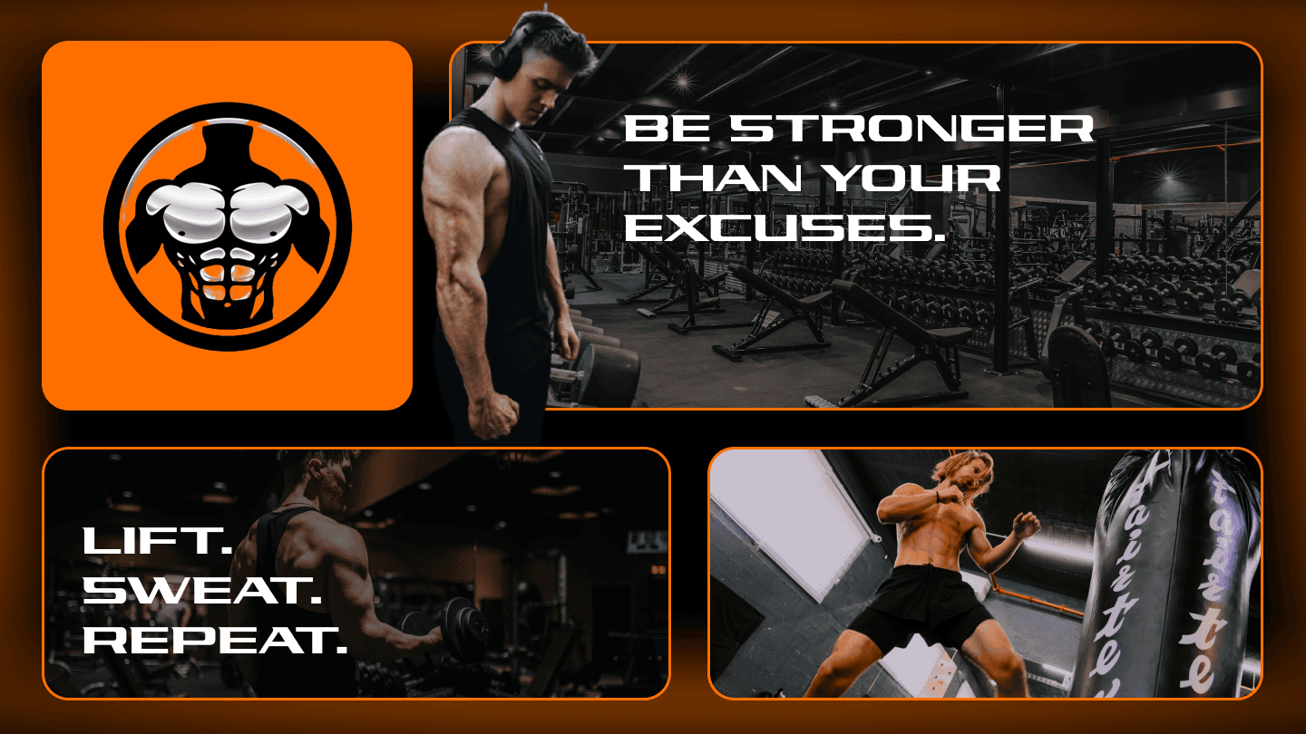 IronCore Fitness website displayed across desktop screens with its dark gym-focused design and orange visual identity.